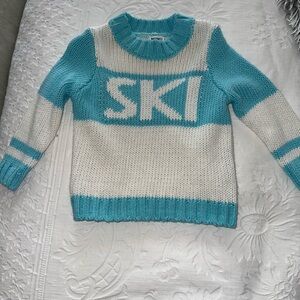 Show Me Your MuMu Blue and White Crew Neck Sweater